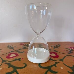 10” Clear Glass Hourglass with White Sand